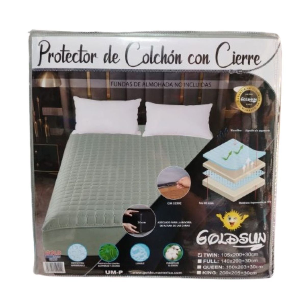 CUTE - FORRO DE COLCHÓN IMPERMEABLE DE 2 PLAZAS