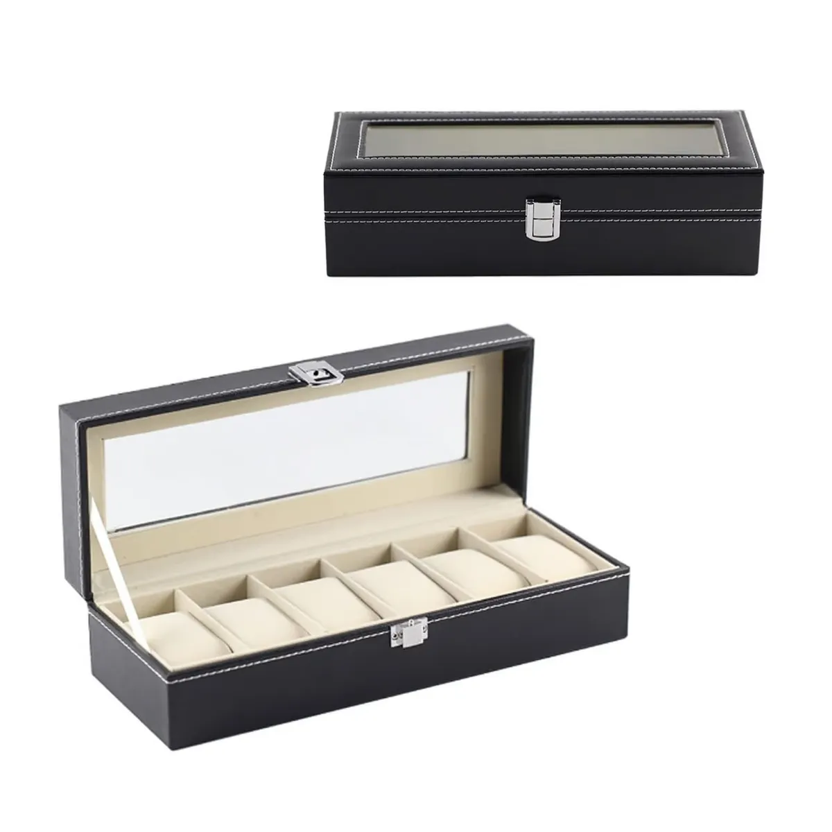 GENERICO - Caja Porta Relojes de Lujo Elegante 6 Compartimientos