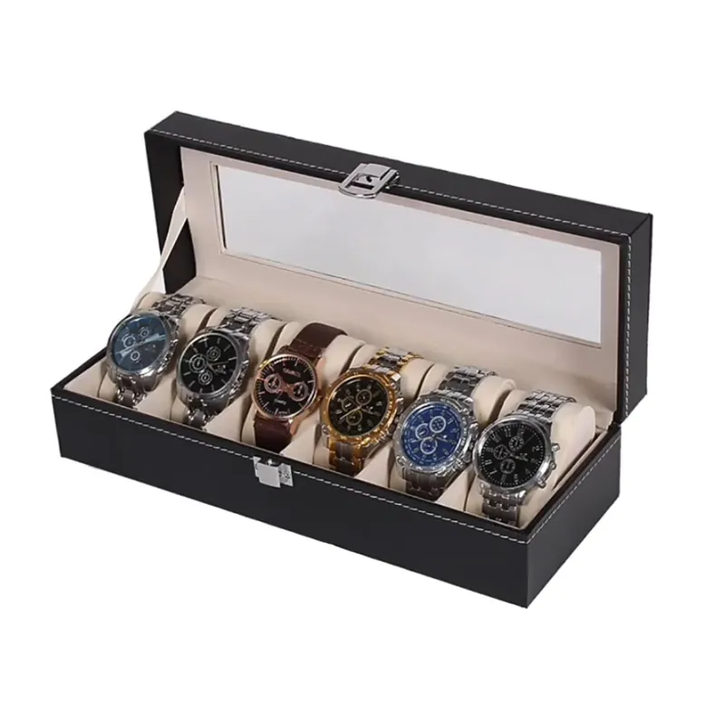 GENERICO - Caja Porta Relojes de Lujo Elegante 6 Compartimientos