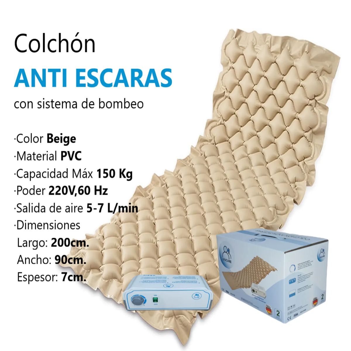 UNICARE - COLCHON ANTI ESCARAS MOTOR INFLABLE