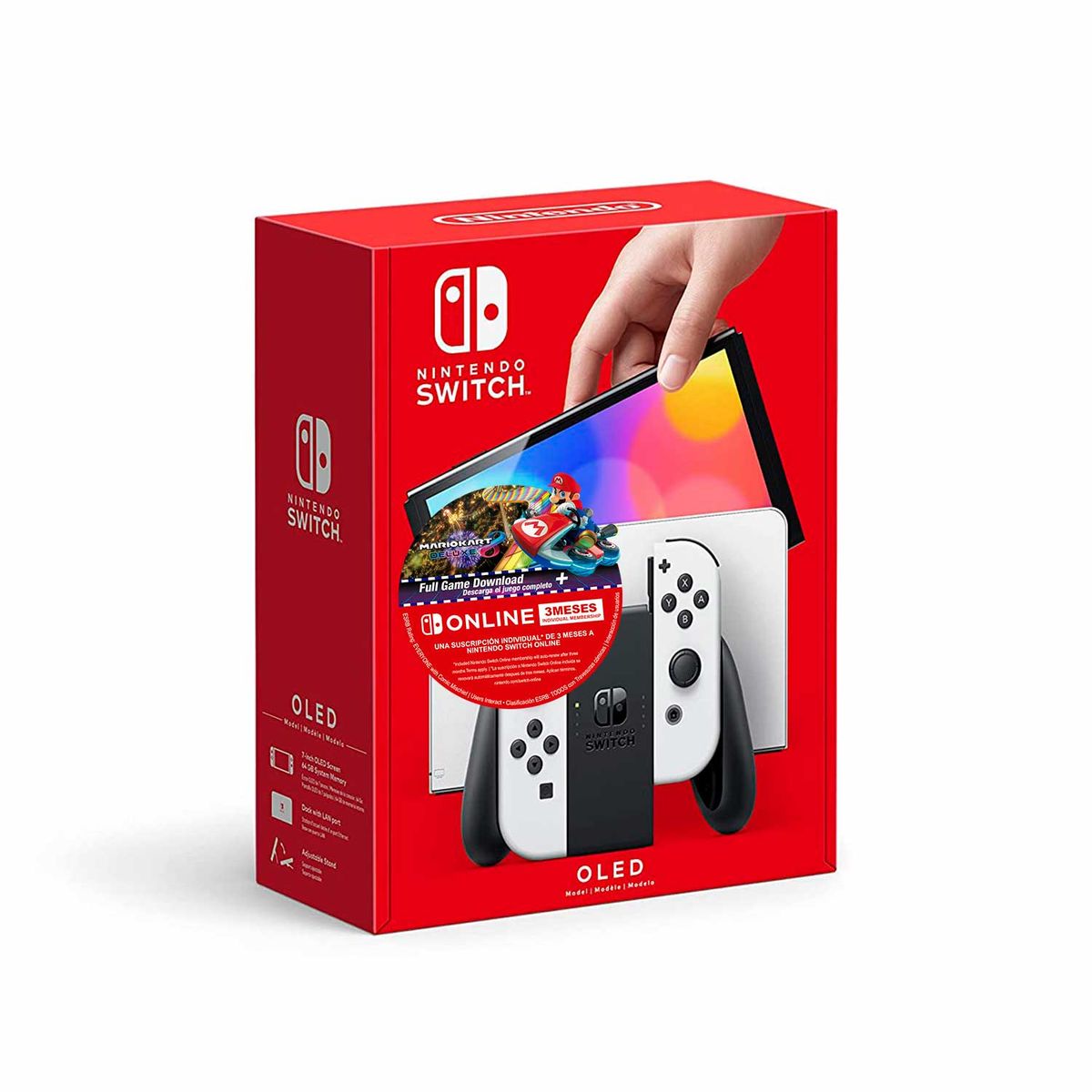 NINTENDO - Nintendo Switch Oled Blanco Mario Kart 8 + 3 Meses Suscripcion Online