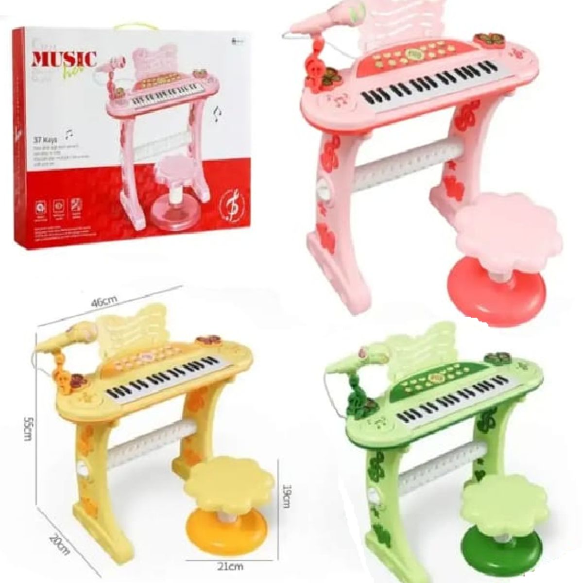 GENERICO - DIVERTIDO PIANO MUSICAL ELECTRONICO  CON MICRÓFONO