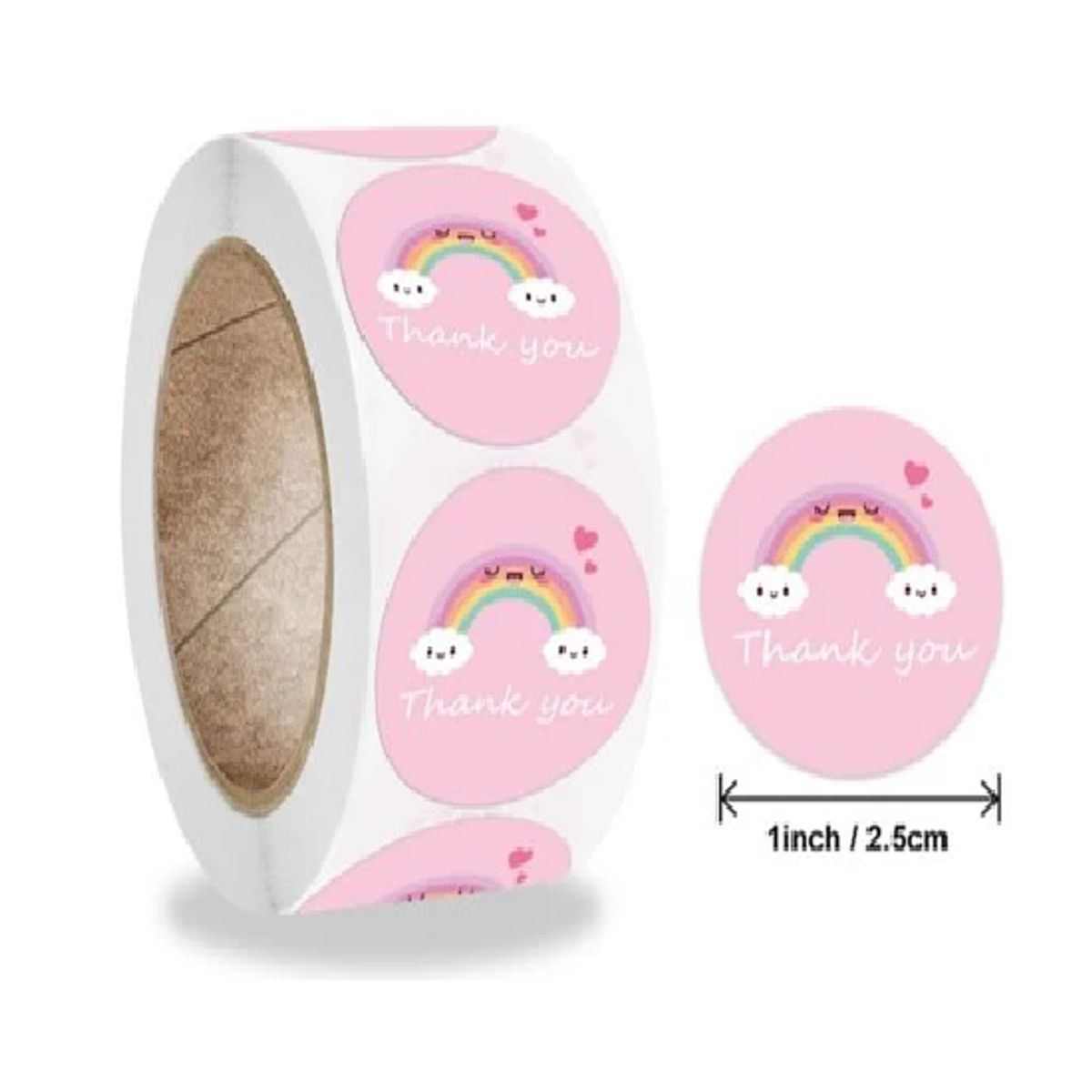 GENERICO - 100 stickers en rollo arcoiris