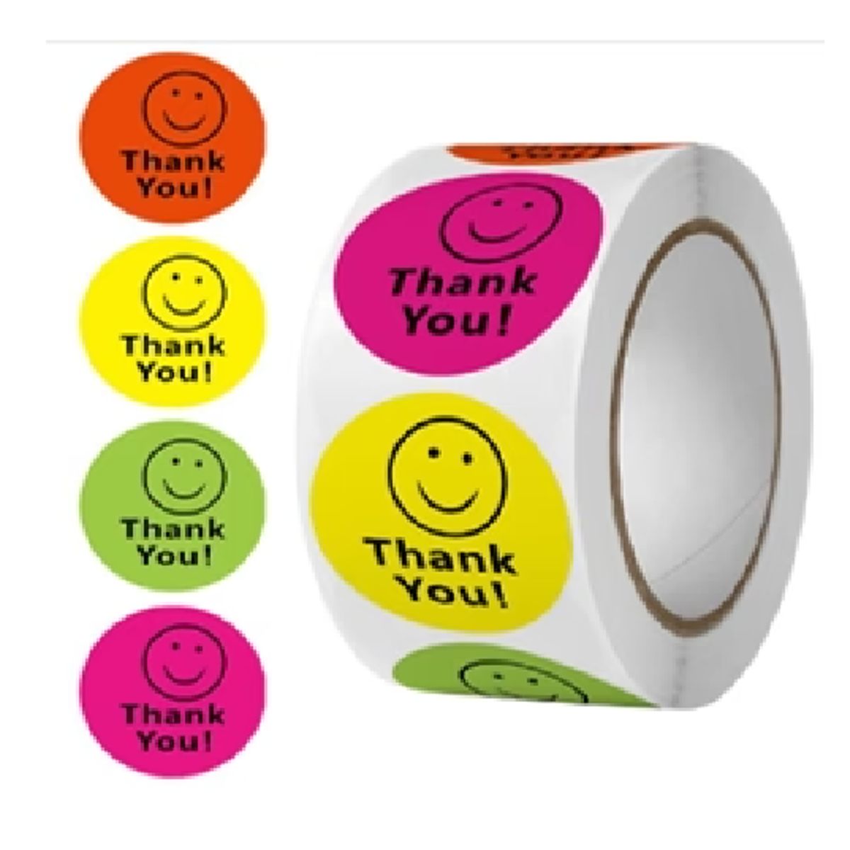 GENERICO - 100 stickers en rollo thank you, gracias 2