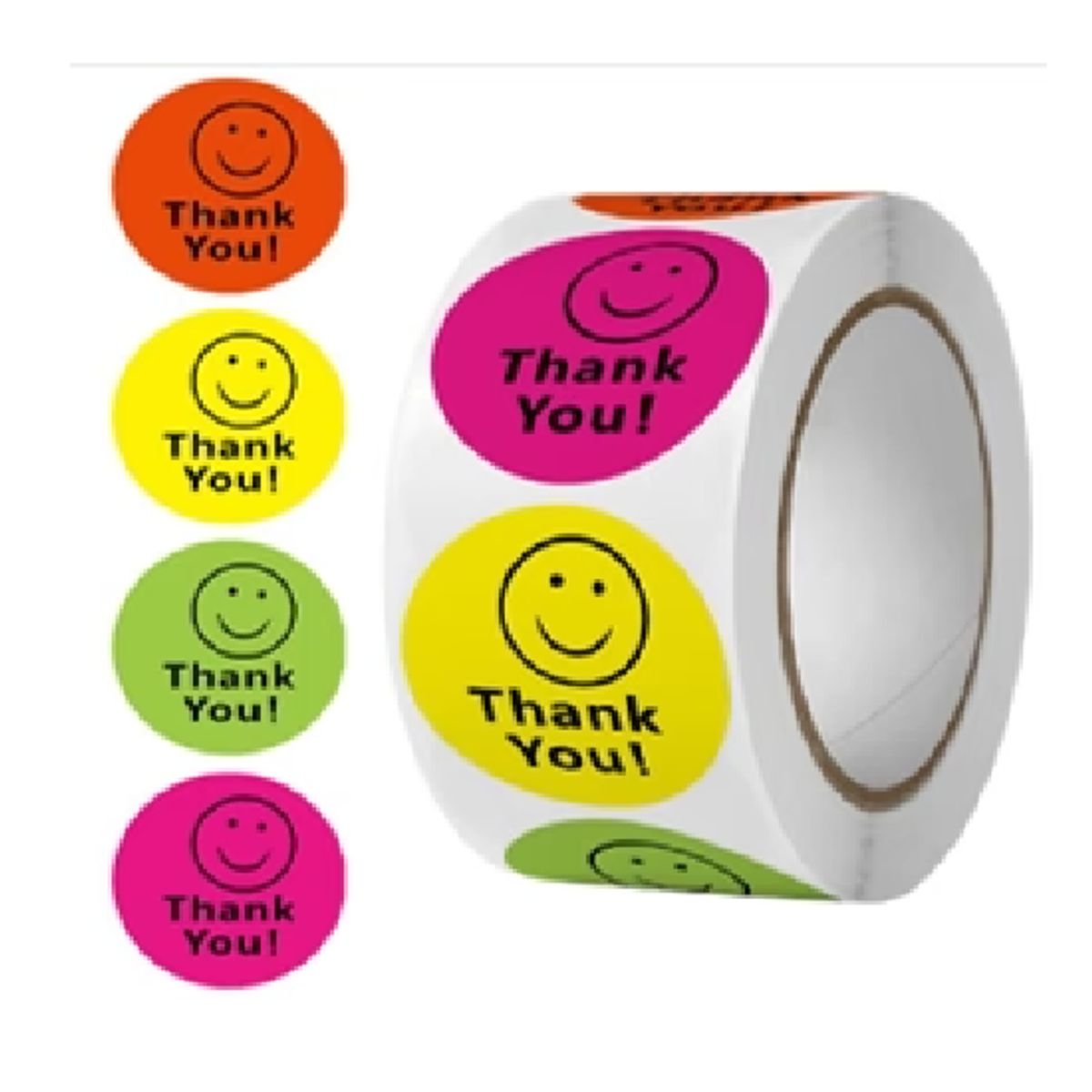 GENERICO - 100 stickers en rollo thank you, gracias 2