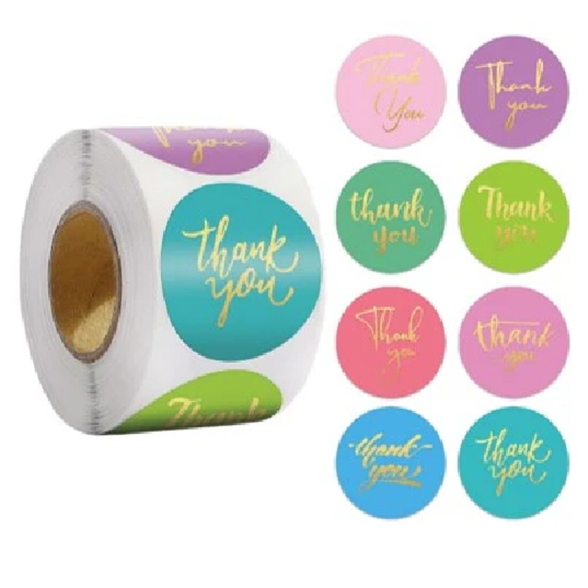 GENERICO - 100 stickers en rollo thank you, gracias 3