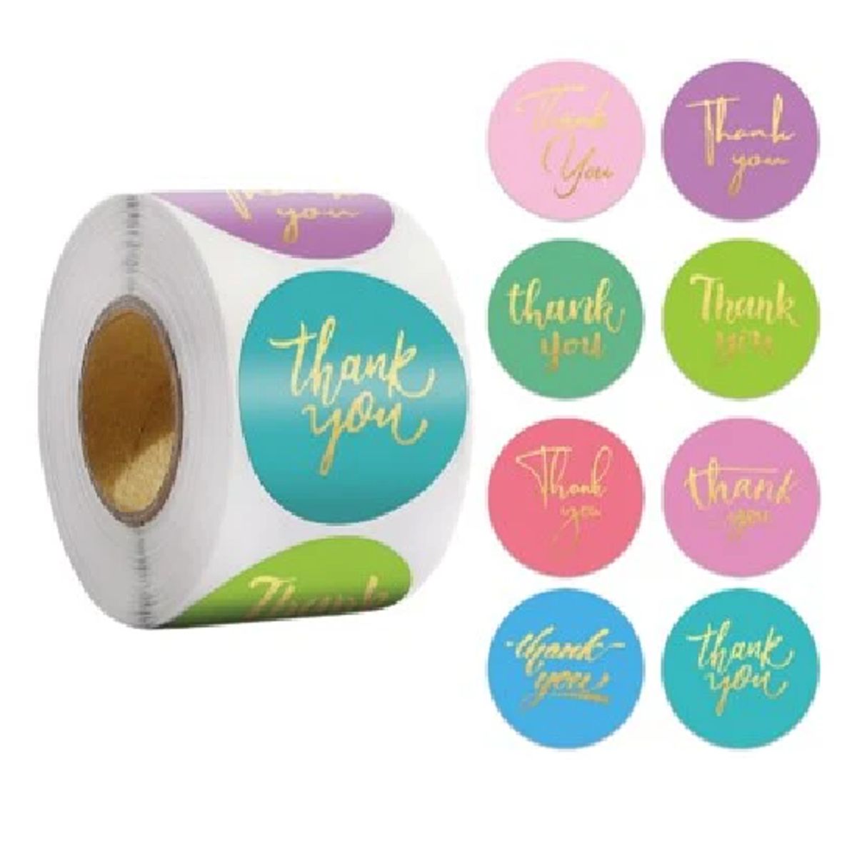 GENERICO - 100 stickers en rollo thank you, gracias 3