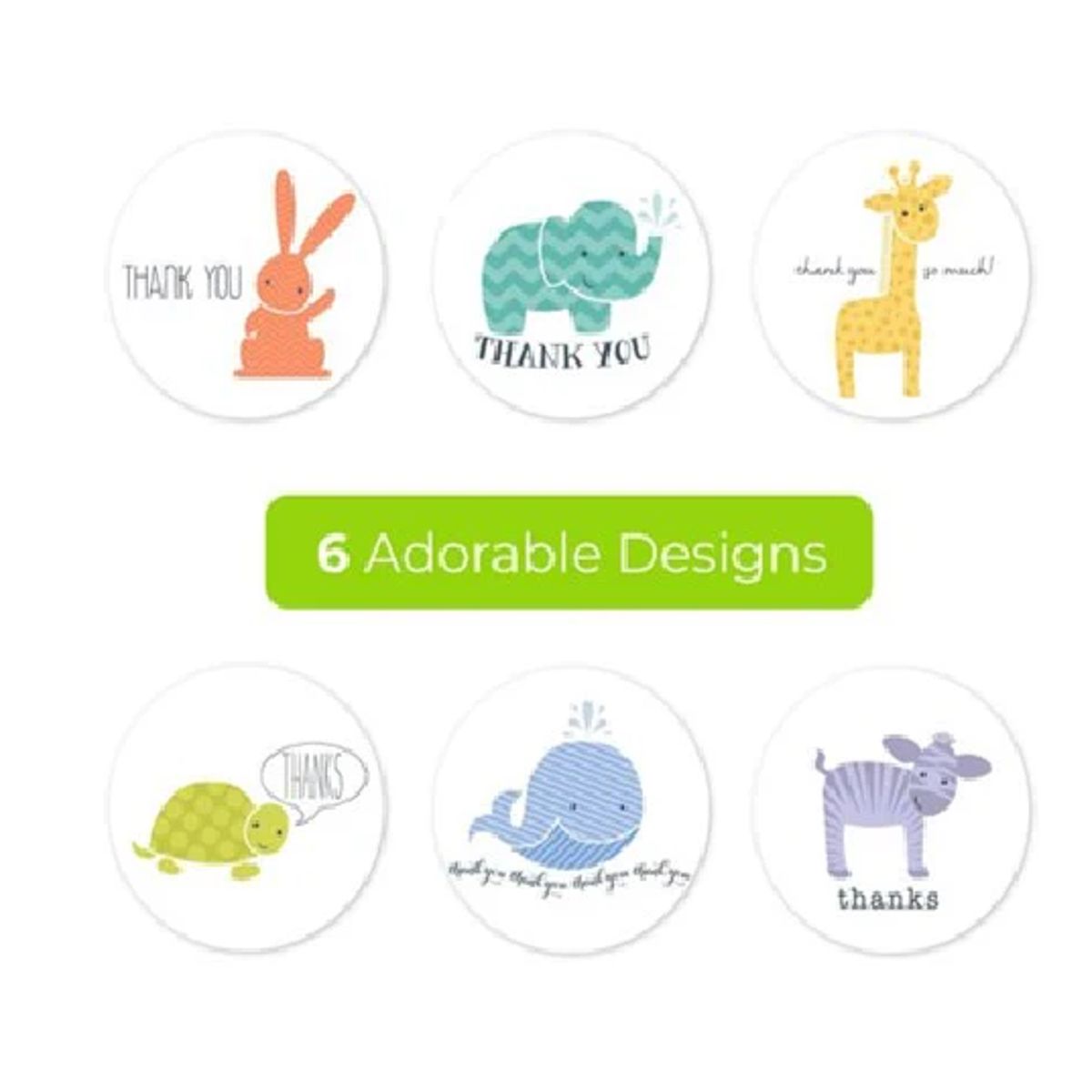 GENERICO - 100 stickers en rollo thank you, gracias 6