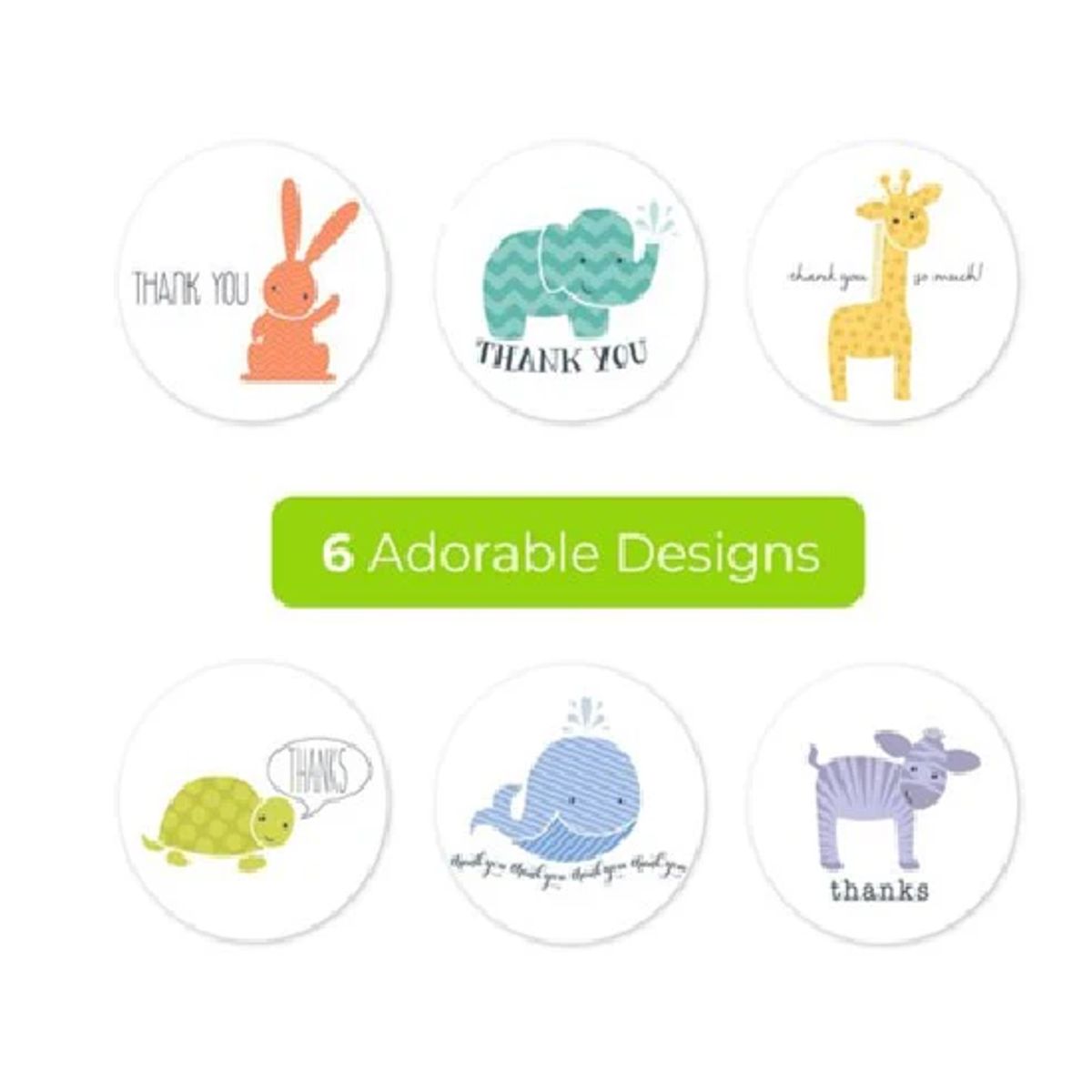 GENERICO - 100 stickers en rollo thank you, gracias 6