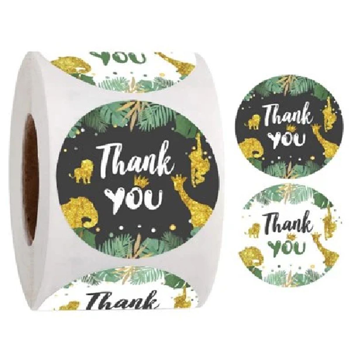 GENERICO - 100 stickers en rollo thank you, gracias 8