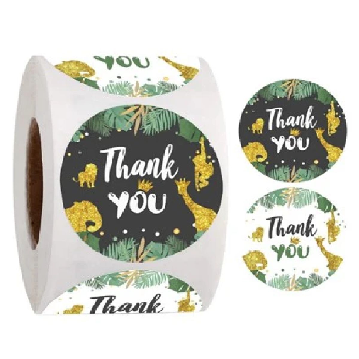 GENERICO - 100 stickers en rollo thank you, gracias 8