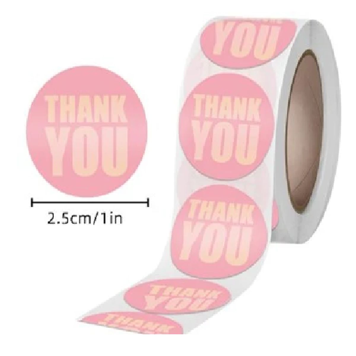 GENERICO - 100 stickers en rollo thank you, gracias 4