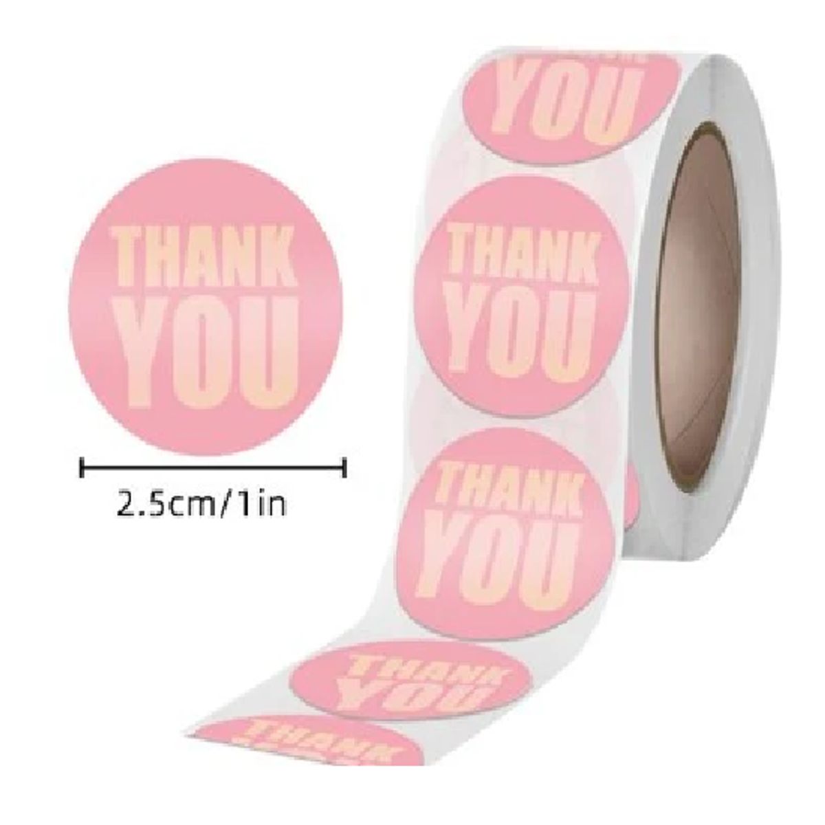 GENERICO - 100 stickers en rollo thank you, gracias 4