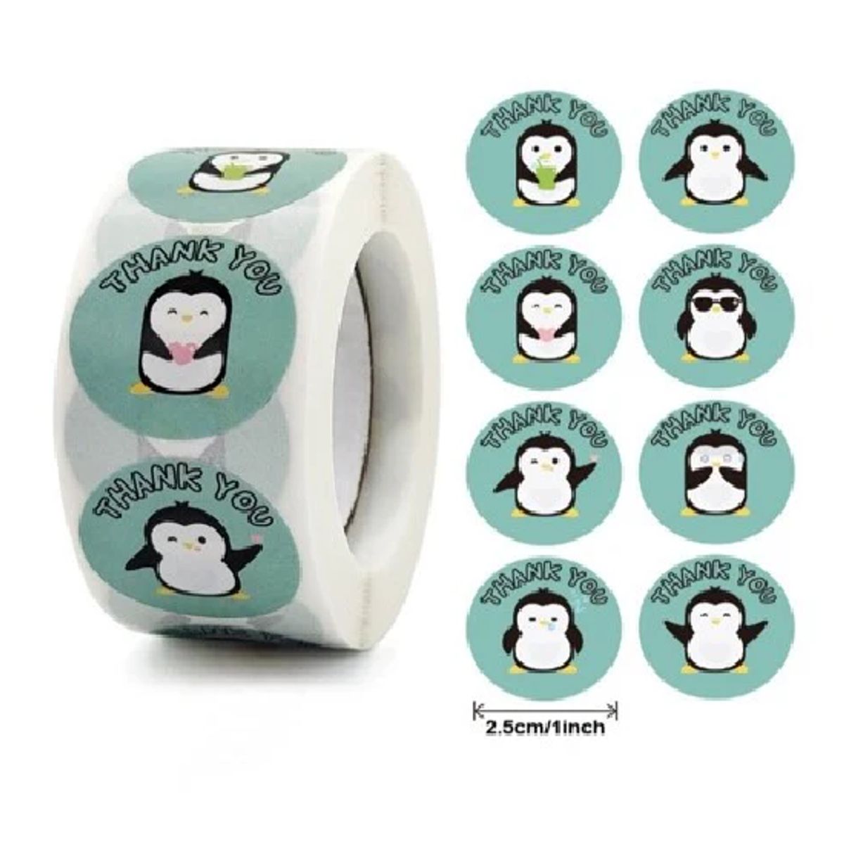 GENERICO - 100 stickers en rollo thank you, gracias 9