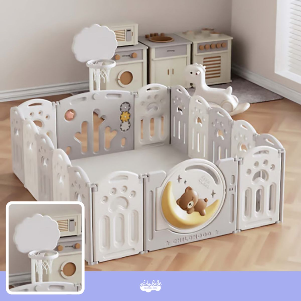 GENERICO - Centro de juegos de bebe Oso dormilón plomo