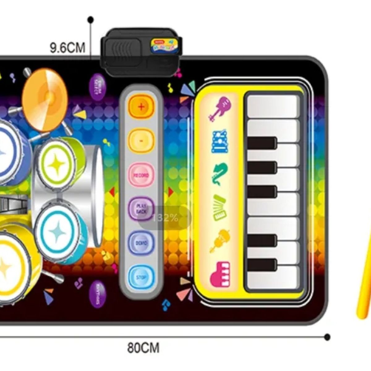 GENERICO - Juguete para bebes Alfombra Musical Piano y Batería Oscuro