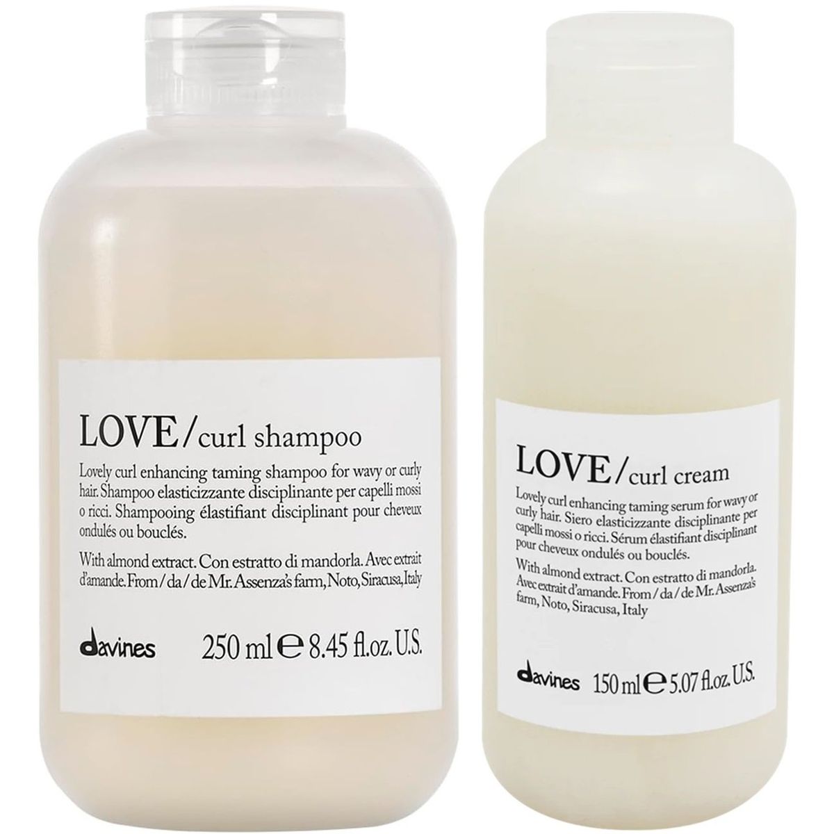 DAVINES - Shampoo Elastizante 250ml + Crema para Rizos y Ondas Davines Love Curl
