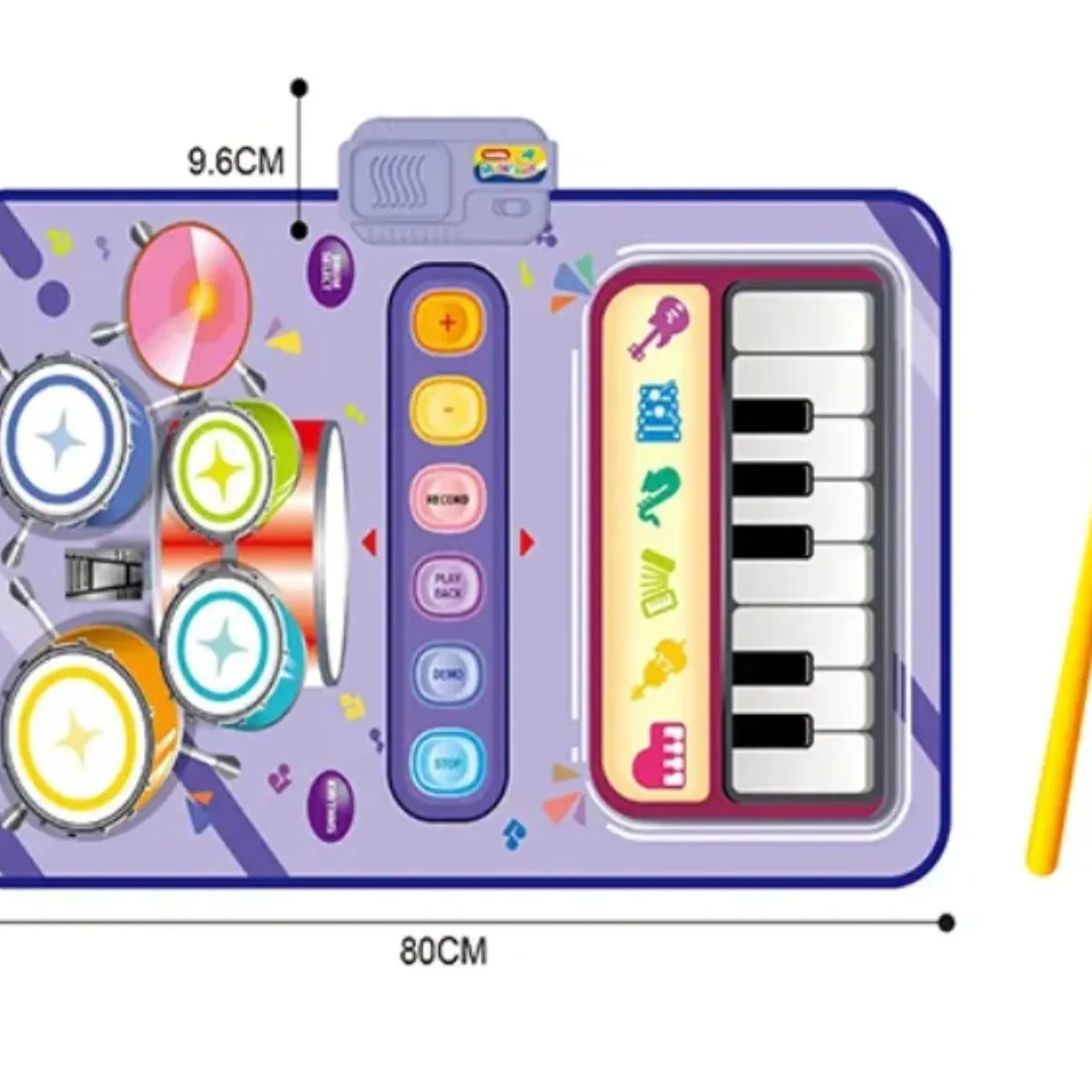 GENERICO - Juguete para bebes Alfombra Musical Piano y Batería morado
