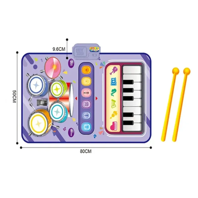 GENERICO - Juguete para bebes Alfombra Musical Piano y Batería morado