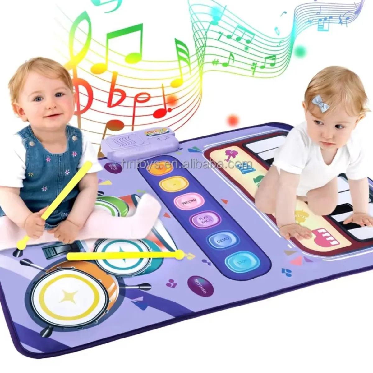 GENERICO - Juguete para bebes Alfombra Musical Piano y Batería morado