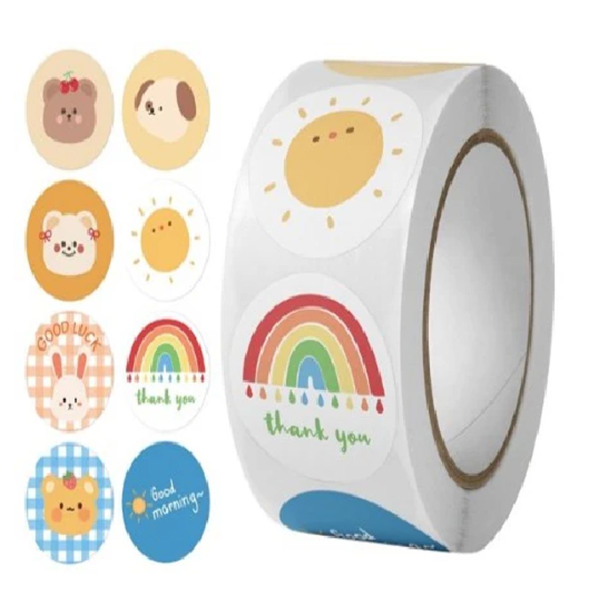 GENERICO - 100 stickers en rollo dibujo 1