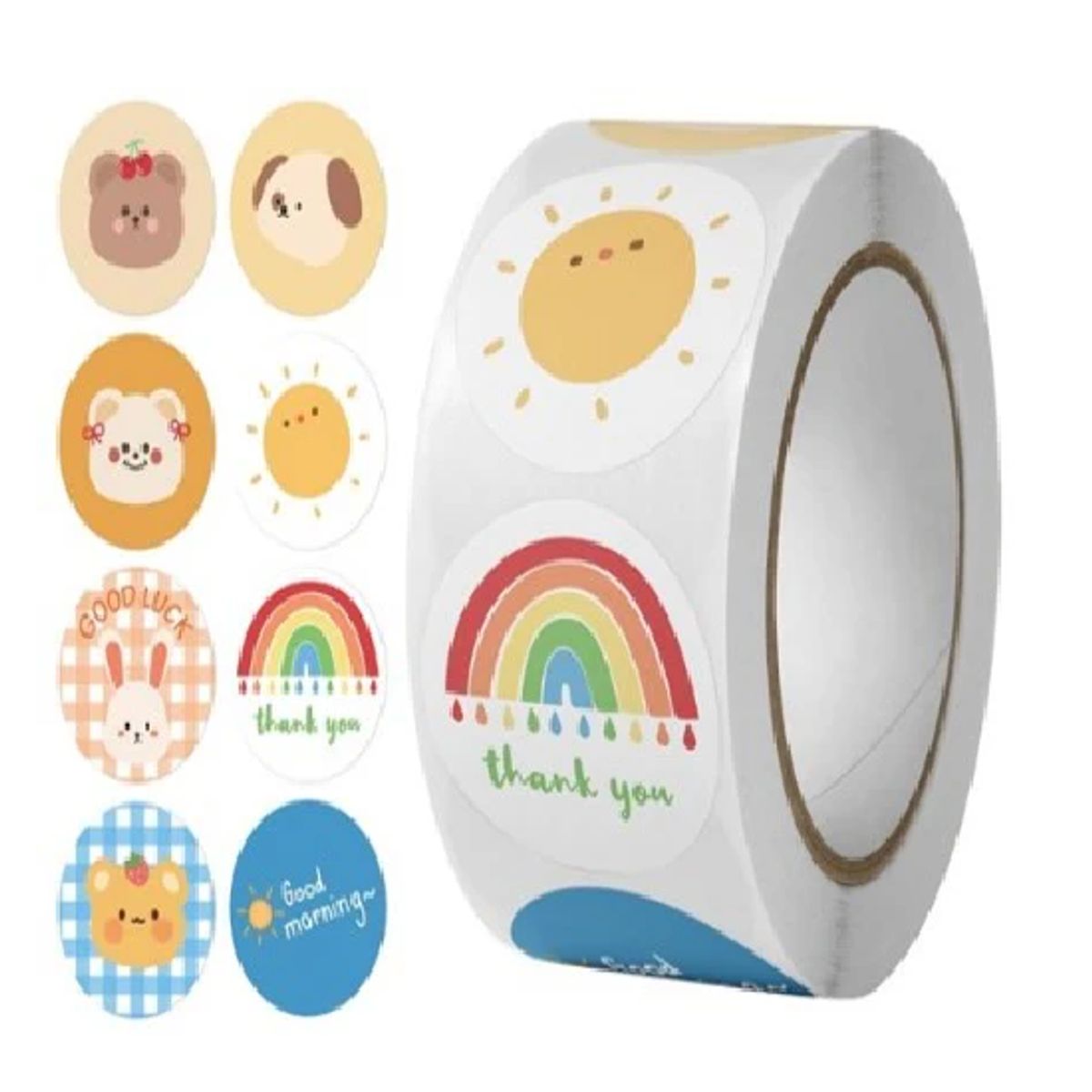 GENERICO - 100 stickers en rollo dibujo 1