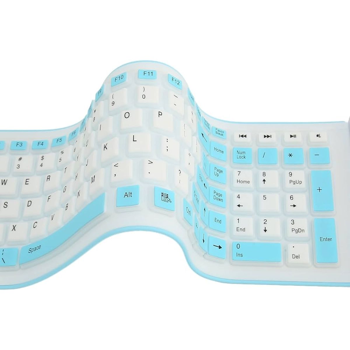 GENERICO - Teclado Inalámbrico Bluetooth Flexible De Silicona 107 Teclas Portátil