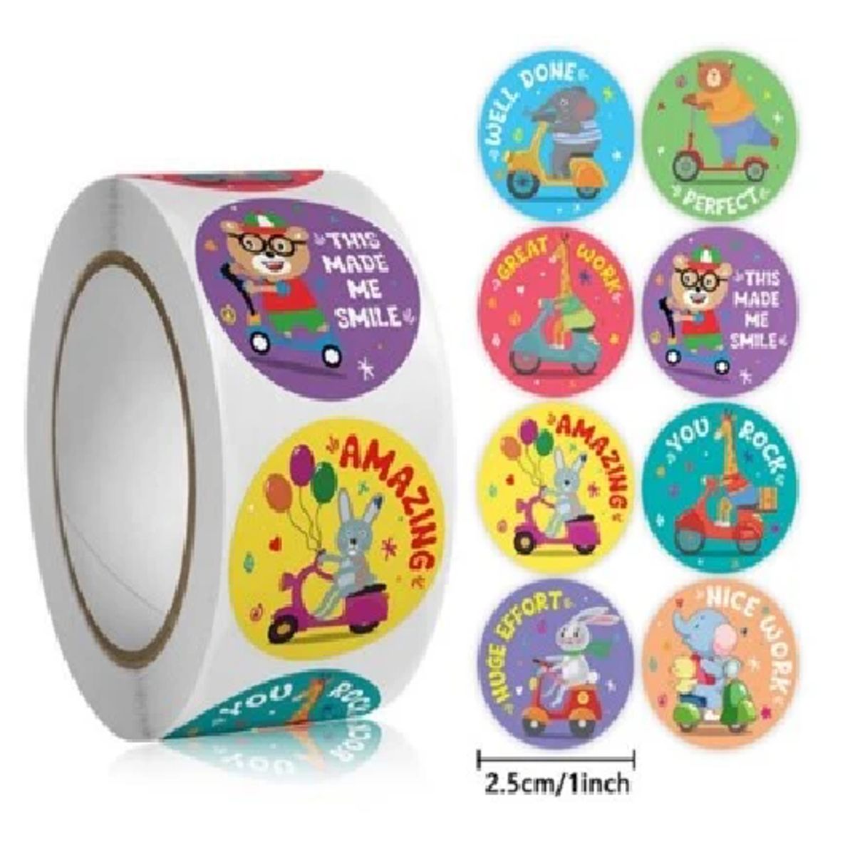 GENERICO - 100 stickers en rollo amazing 2