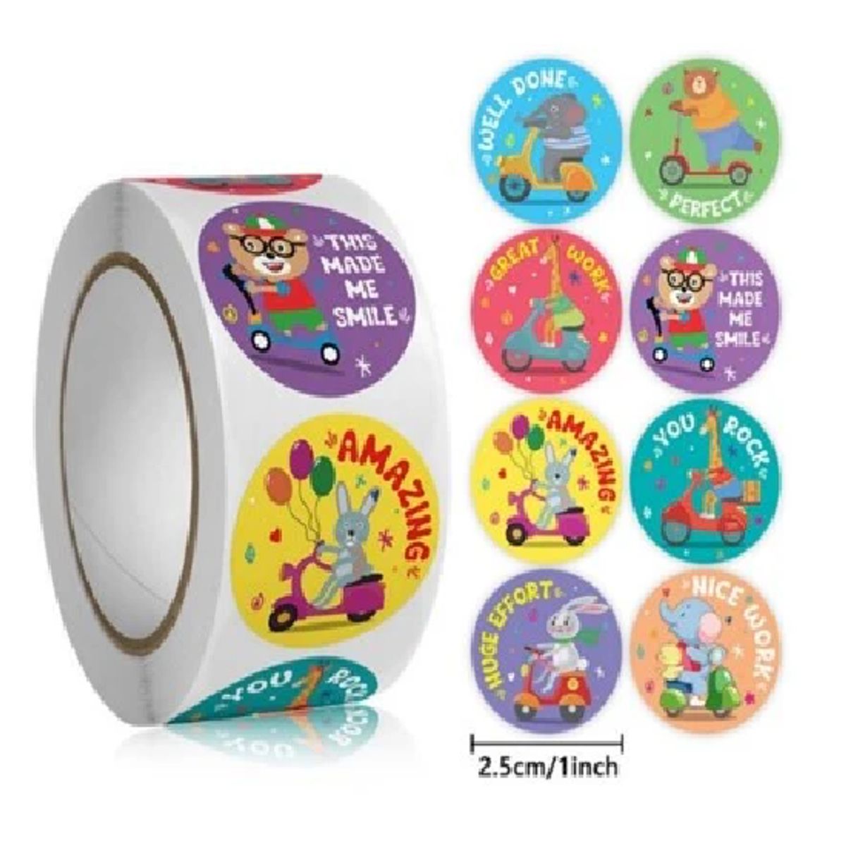 GENERICO - 100 stickers en rollo amazing 2