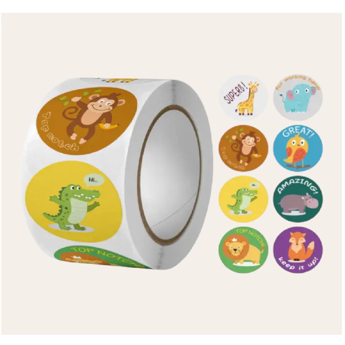 GENERICO - 100 stickers en rollo amazing 5