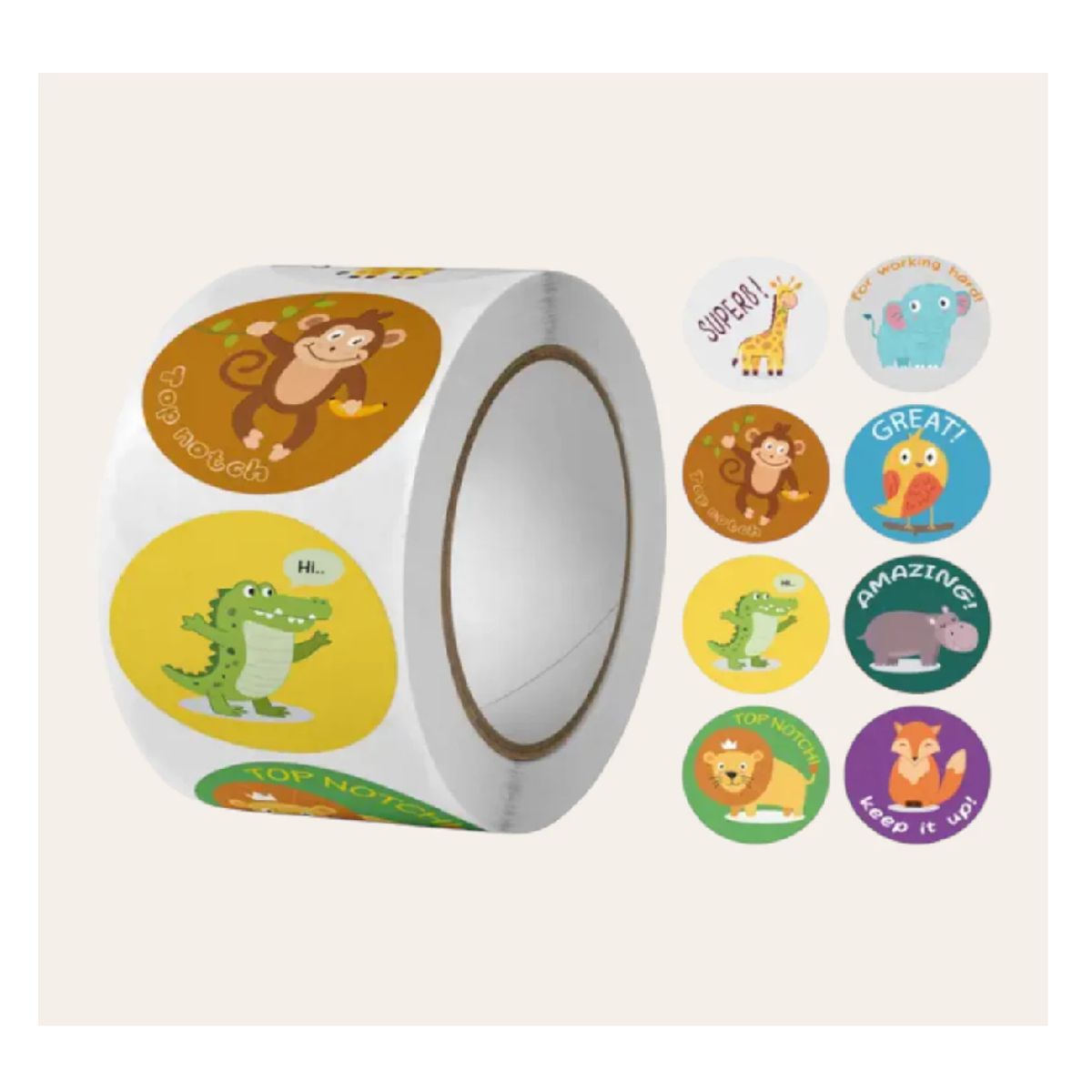 GENERICO - 100 stickers en rollo amazing 5