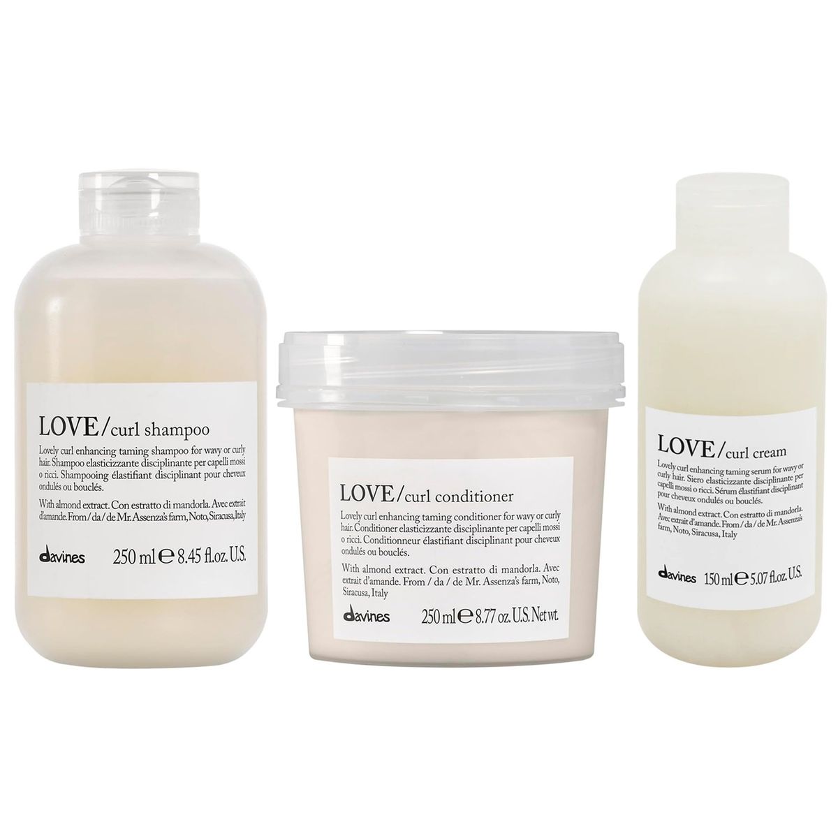 DAVINES - Shampoo Elastizante 250ml + Acondicionador + Crema Davines Love Curl