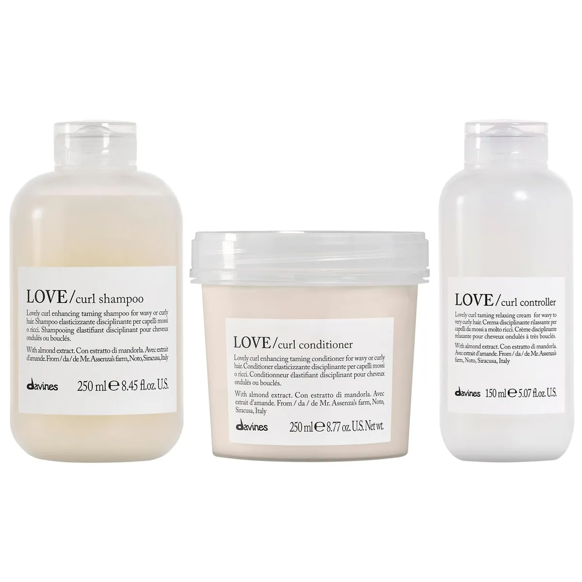DAVINES - Shampoo 250ml+ Acondicionador+ Controller Anti Frizz Davines Love Curl