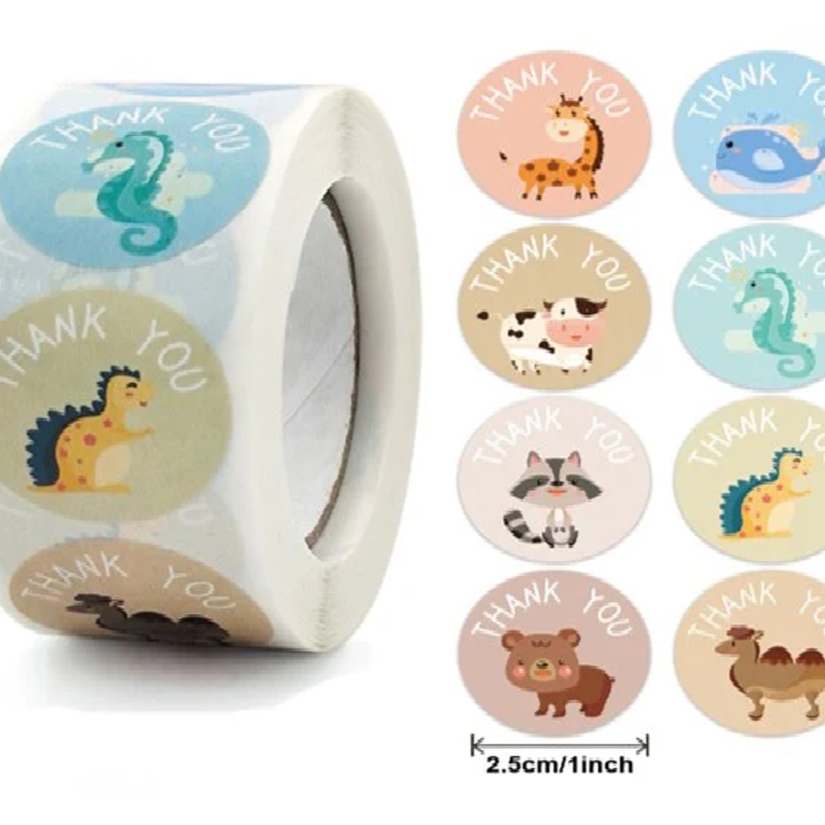 GENERICO - 100 stickers en rollo thank you, gracias 11