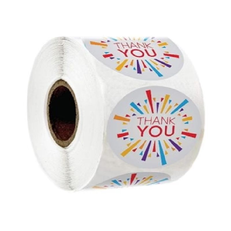 GENERICO - 100 stickers en rollo thank you, gracias 13