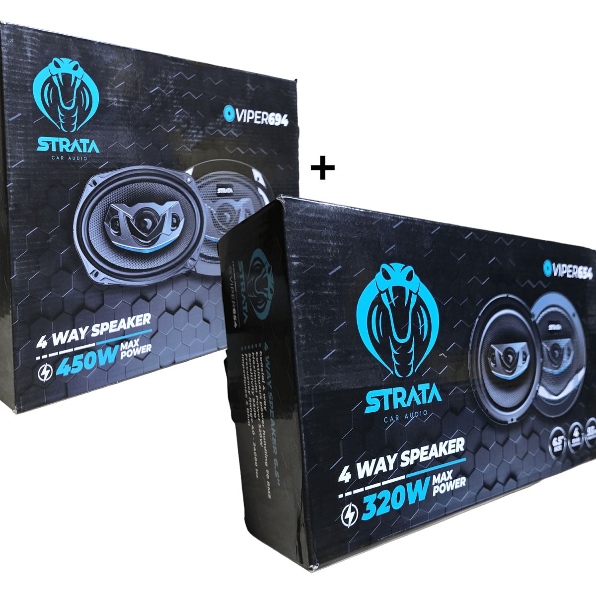 STRATA - Combo Parlantes Ovalado 4vias 6x9 450W+Redondos 6-5pulg 320W