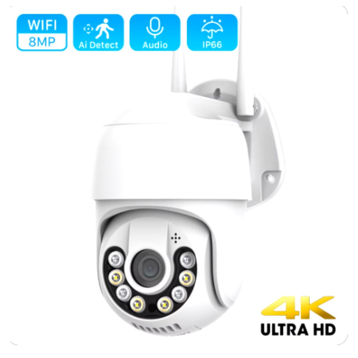 GENERICO - Cámara Seguridad Ip Domo Ptz 360 Exterior Full Hd A8-PRO-2K