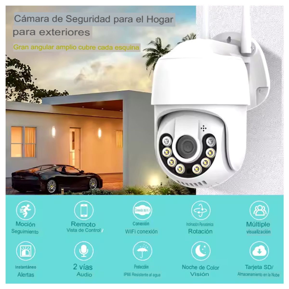 GENERICO - Cámara Seguridad Ip Domo Ptz 360 Exterior Full Hd A8-PRO-2K