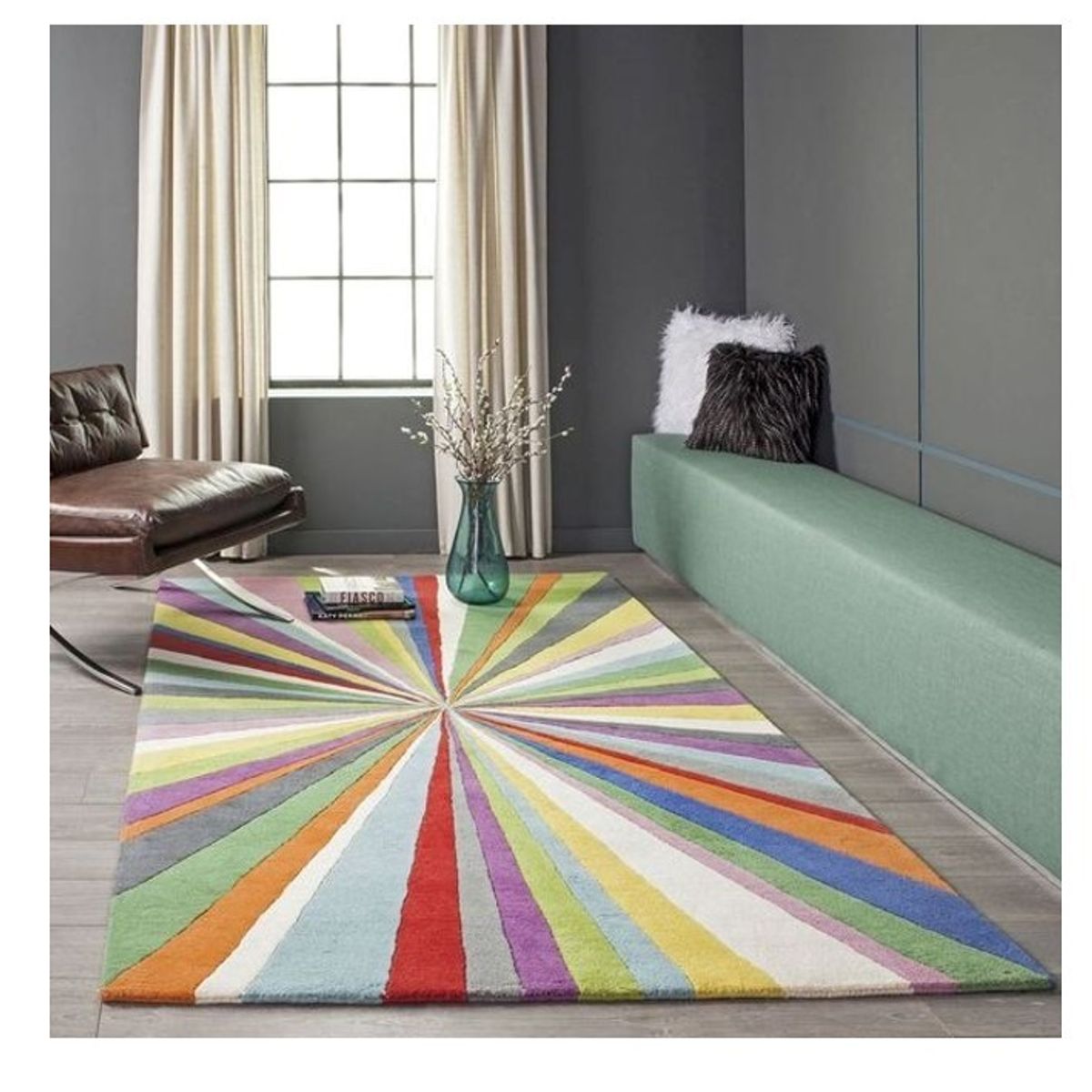 NATHAN - Alfombra Infantil de Lana Colores 168x107