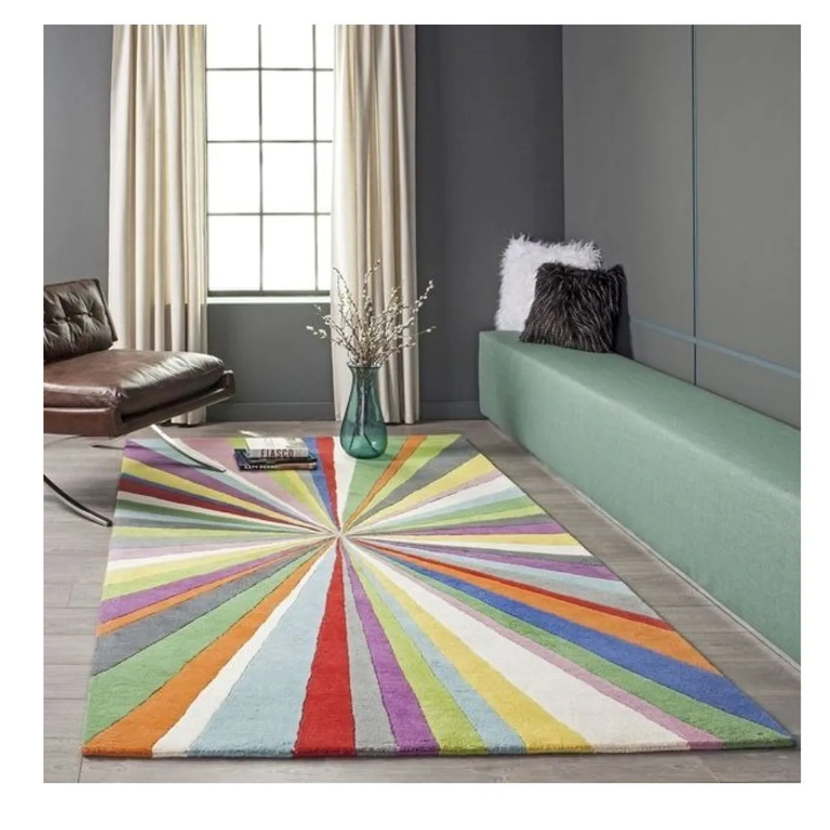 NATHAN - Alfombra Infantil de Lana Colores 168x107