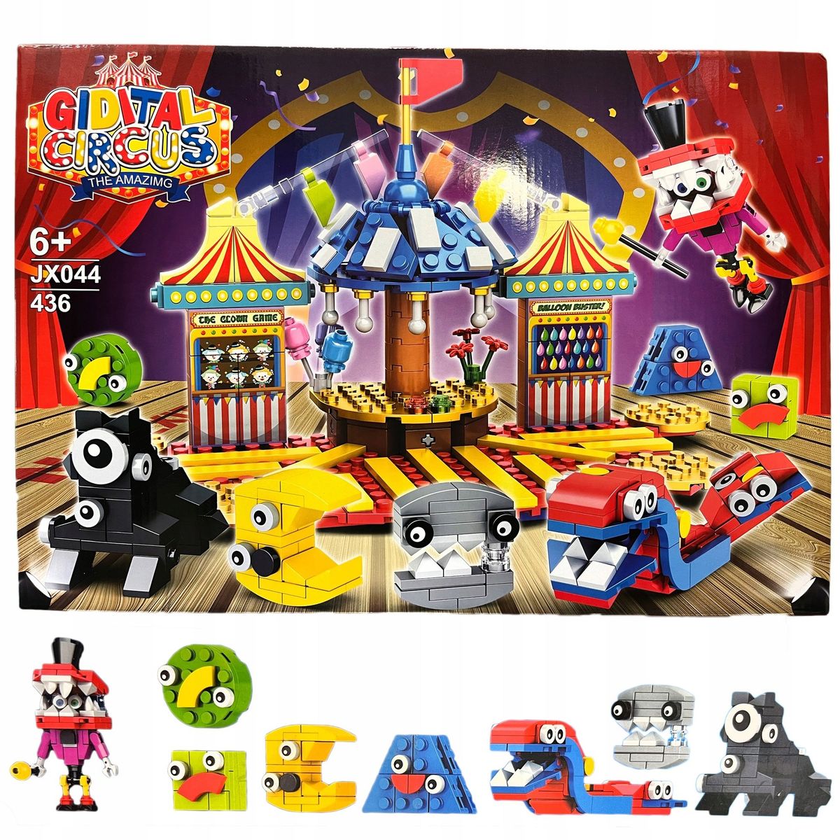 GENERICO - CONJUNTO DE 8 FIGURAS DE CIRCO DE BLOQUES DE CIRCO DIGITAL