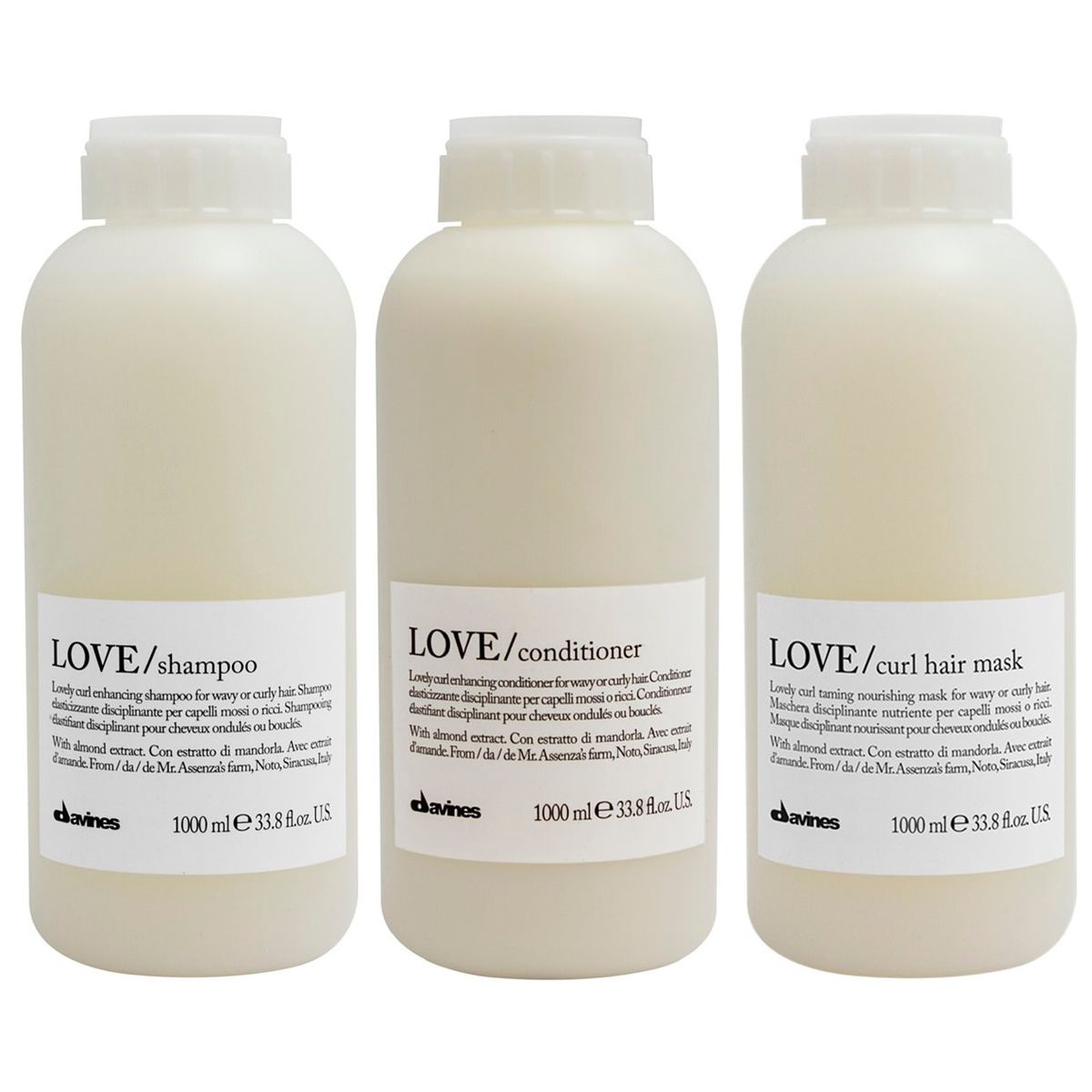DAVINES - Shampoo 1000ml + Acondicionador + Mascarilla Davines Love Curl