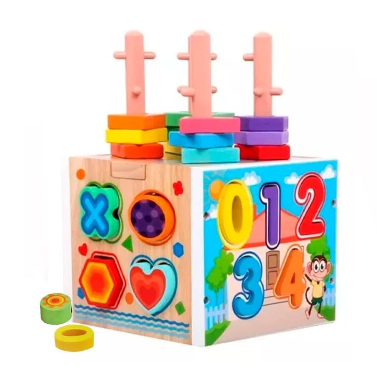 GENERICO - Cubo Didáctico Montessori Multifuncional Armable