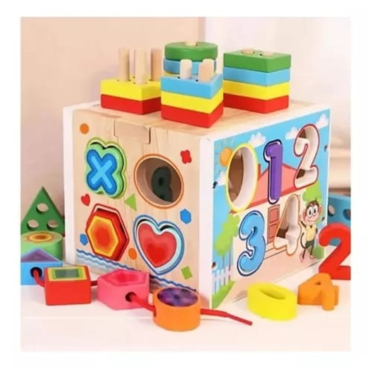 GENERICO - Cubo Didáctico Montessori Multifuncional Armable