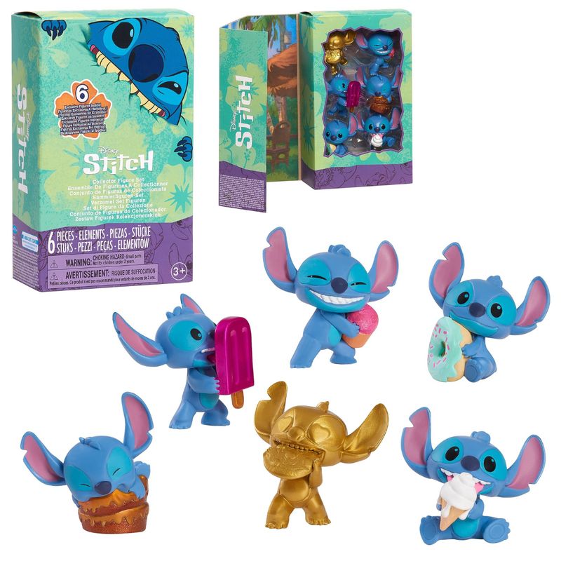 JUST PLAY - Stitch - Feed Me - Mini Figuras coleccionables x 6 piezas