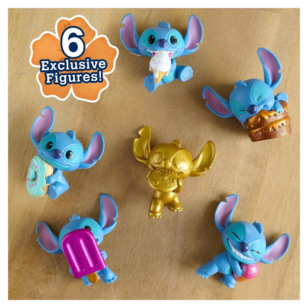 JUST PLAY - Stitch - Feed Me - Mini Figuras coleccionables x 6 piezas