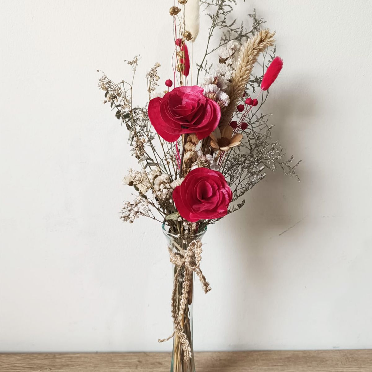 GENERICO - Arreglo flores secas Toque Carmesí Día de la Madre