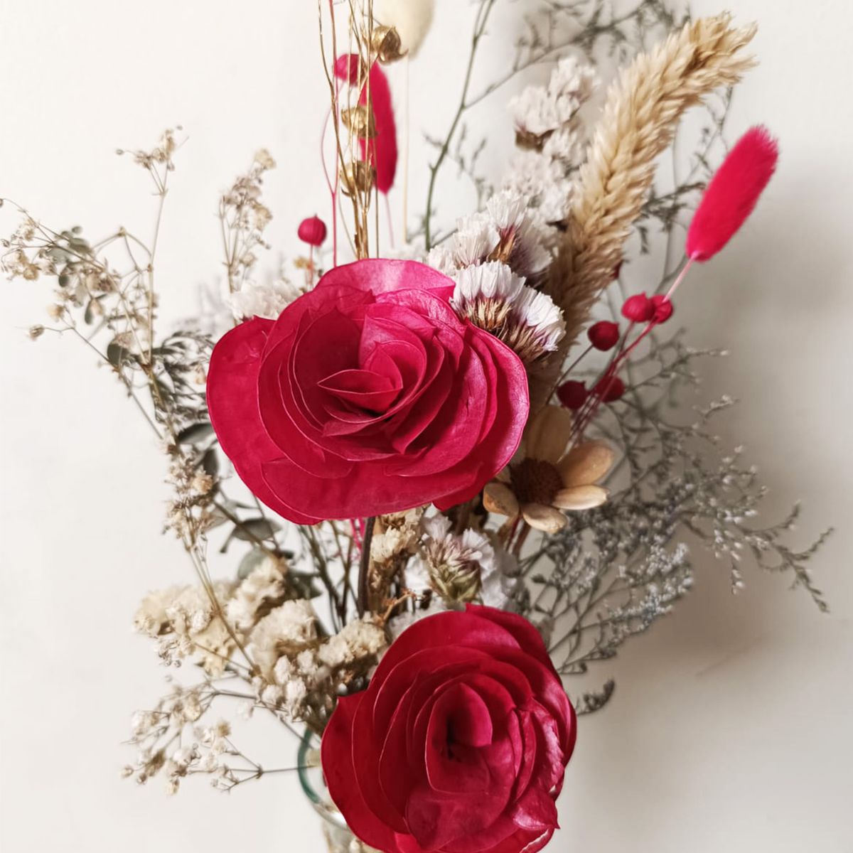 GENERICO - Arreglo flores secas Toque Carmesí Día de la Madre