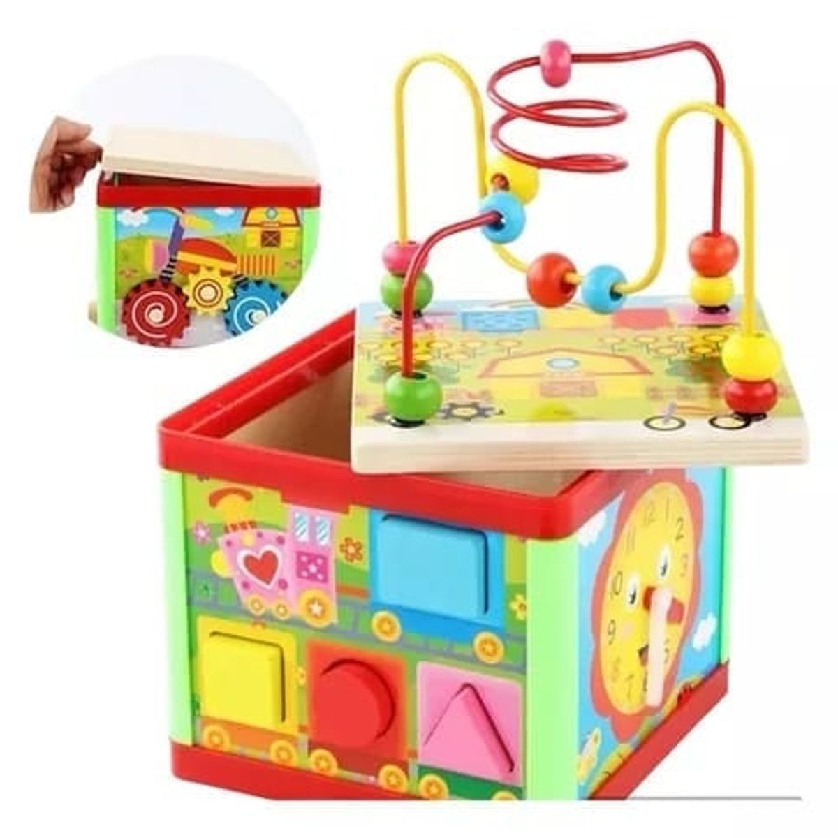 GENERICO - Cubo Didáctico Montessori Multifunción con Laberinto