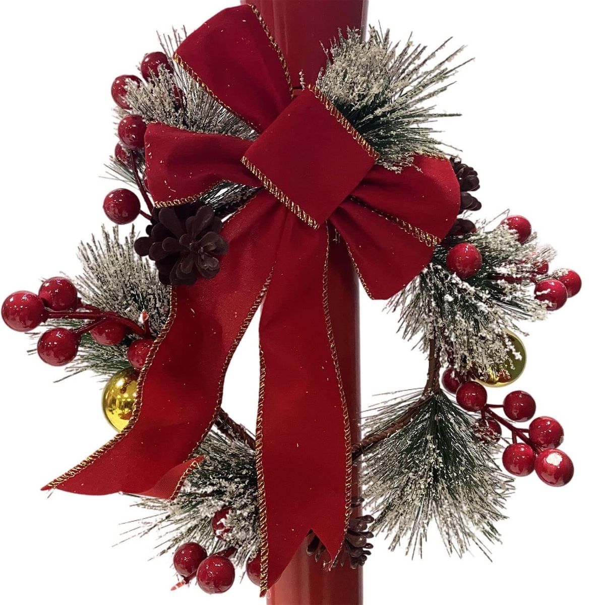 GENERICO - Farol Navideño Musical Pedestal Con Luces Movimiento Caída Nieve